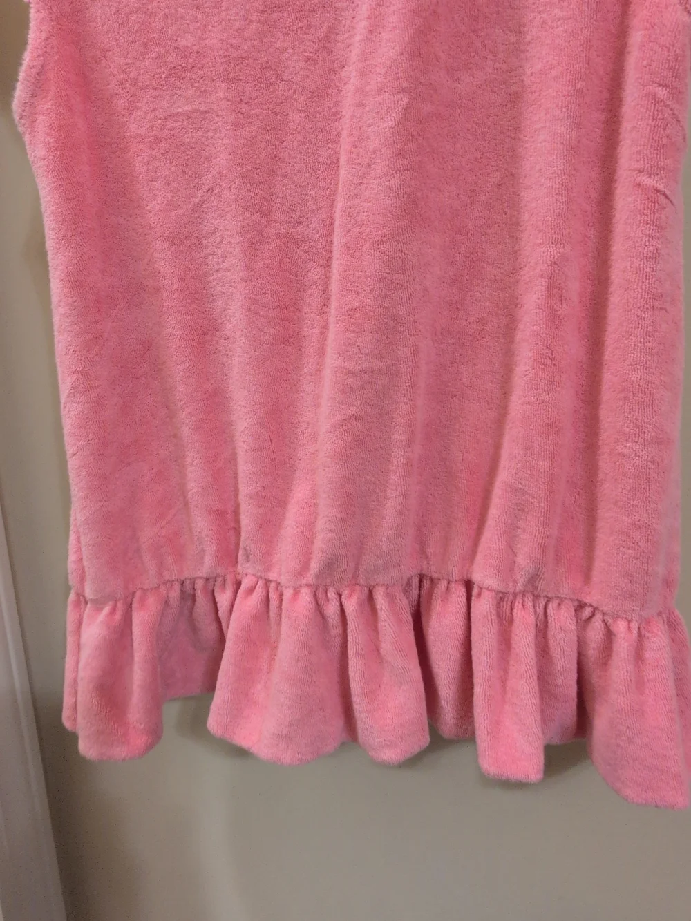 The Beaufort Bonnet Company 8 Pink Ruffle Terry Cloth Swim Coverup